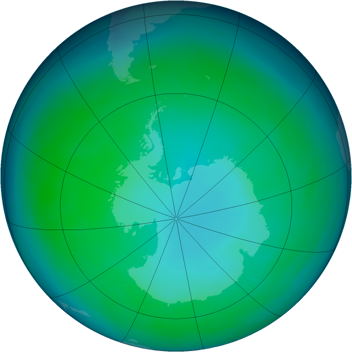 Antarctic ozone map for May 1999